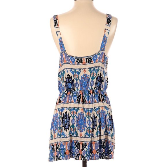 Plenty By Tracy Reese Mini Dress Cream Blue Sleeveless Embroider Sz S #496 - Picture 2 of 2